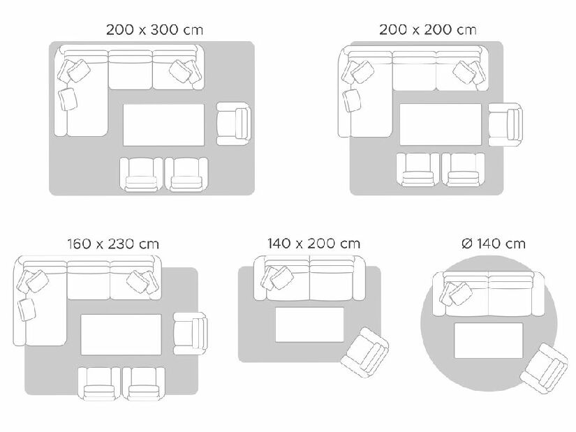 Tepih 140x200 cm SILBE (tkanina) (crna)