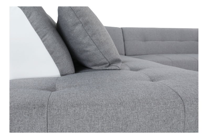 Rohová sedačka U Lenona U (biela + svetlosivá) (L)