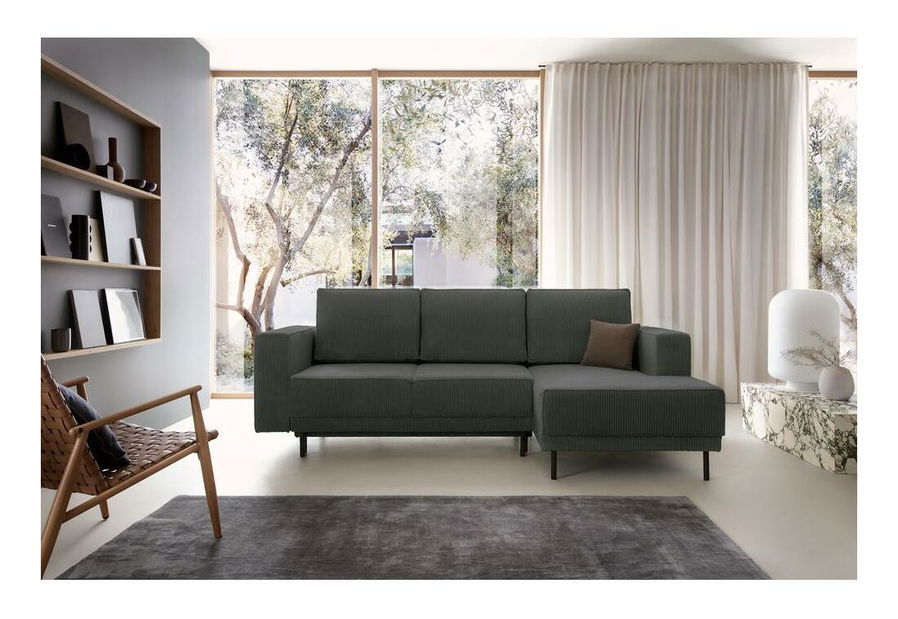 Sarokkanapé Rodriguez mini (J) (szürke + fekete) 