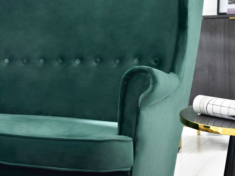 Pohovka dvojsedačka v tvare ušiak Muriera (zelená + čierna)