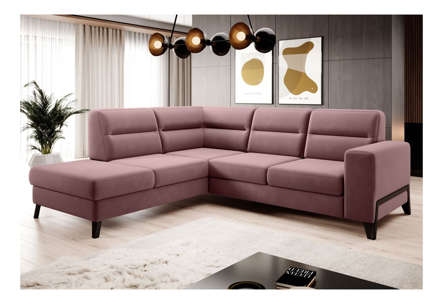 Kutna garnitura- Clarice (svijetlo ružičasta) (L)