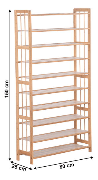 Cipőtároló 10-radový Baker (bambusz) *kiárusítás