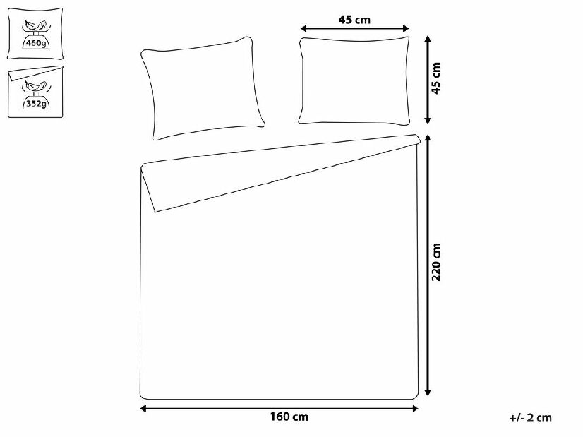 Súprava prehozu na posteľ a 2 vankúšov 160 x 220 cm Bent (zelená)