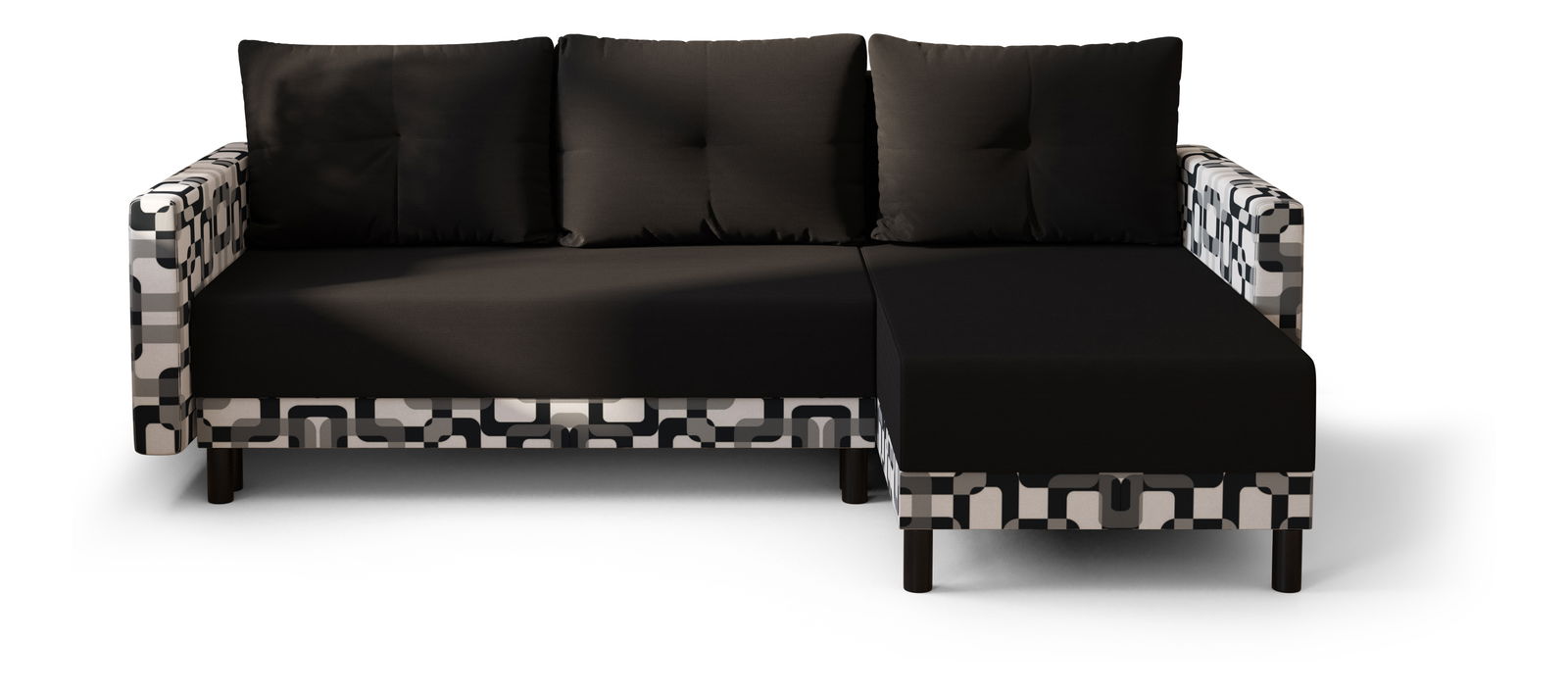 Sarok ülőgarnitúra Glimmer L (sötétbarna + fehér + fekete) (J)