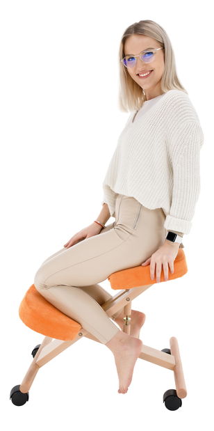 Ergonomikus térdeplő Florentina (narancssárga + bükk)