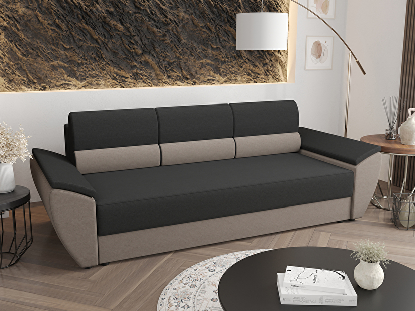 Háromszemélyes kanapé Radiant Bis (fekete + capuccino)