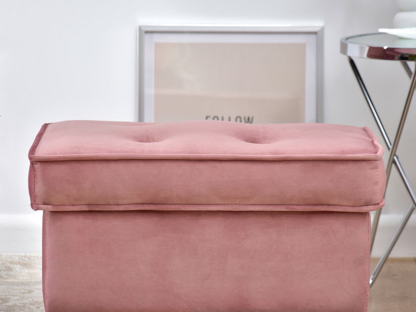 Taburetka Muriera (pastelová ružová + orech)