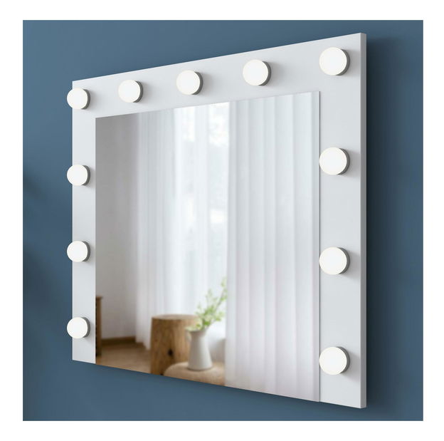 Toaletni stolić Blake 20 (s ogledalom) (s LED rasvjetom) (bijela)