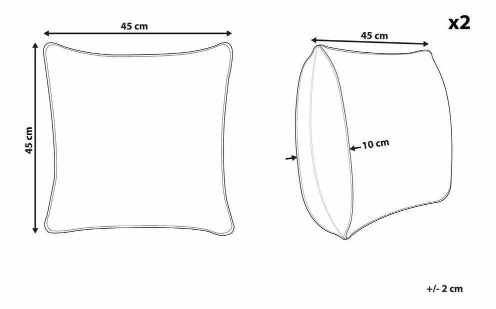 Díszpárna készlet (2 db.) 45 x 45 cm Nelly (szürke)