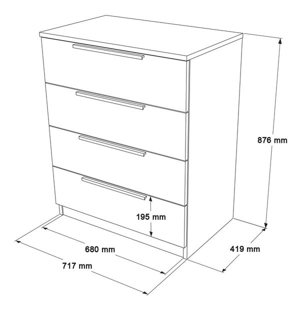 Komoda Lomboretta 4 (orah + crna)