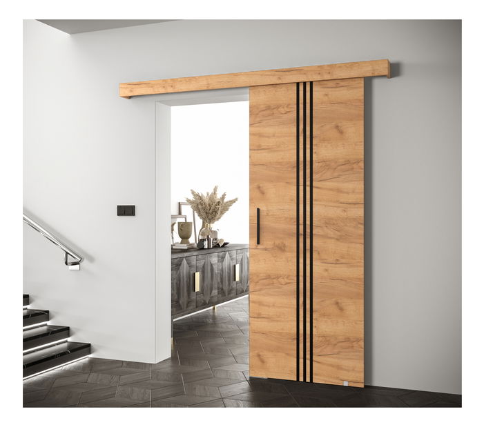 Tolóajtó 90 cm Sharlene V (arany craft + arany craft + fekete)