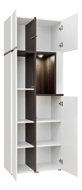 Dulap cu rafturi Carlyn 28 PEW CS WSW (alb mat + brest perlă + alb ultra lucios)