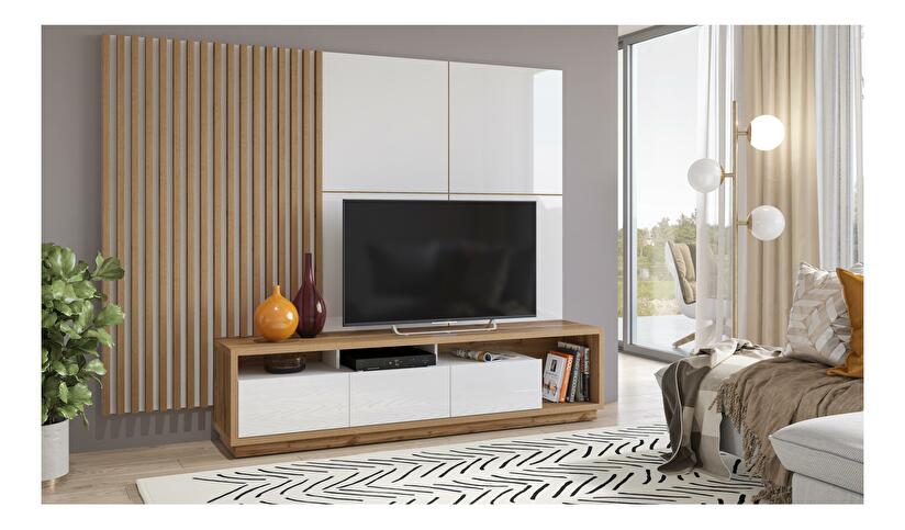 Mobilier living Celcey Typ 10 (Stejar wotan + alb lucios)