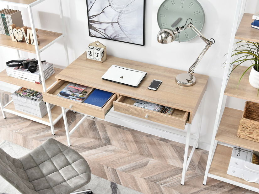 PC asztal Kaplan (tölgy + fehér)