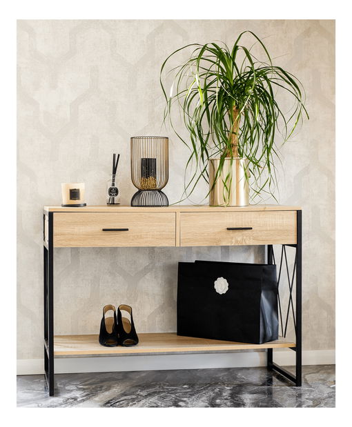 Konzolni stol Nevada (hrast + crna)