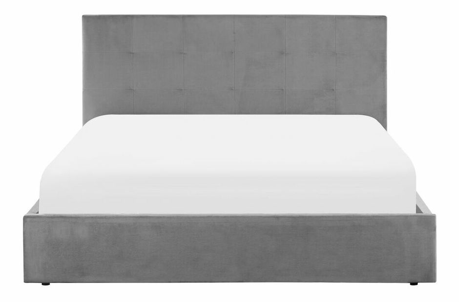 Pat matrimonial 140 cm Lorza (catifea gri)