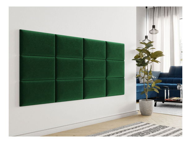 Set 2 ks. čalúnených panelov Pag 50x30 cm (tmavozelená) *výpredaj