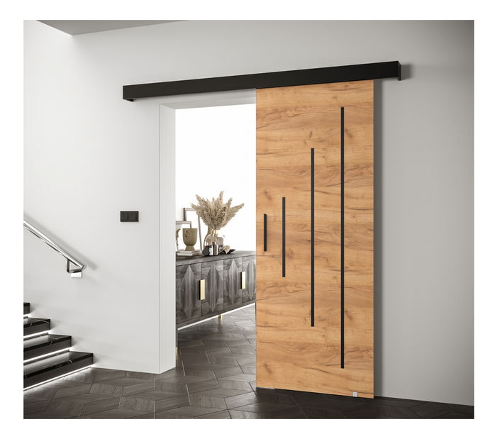 Uși culisante 90 cm Sharlene Y (craft auriu + negru mat + negru)