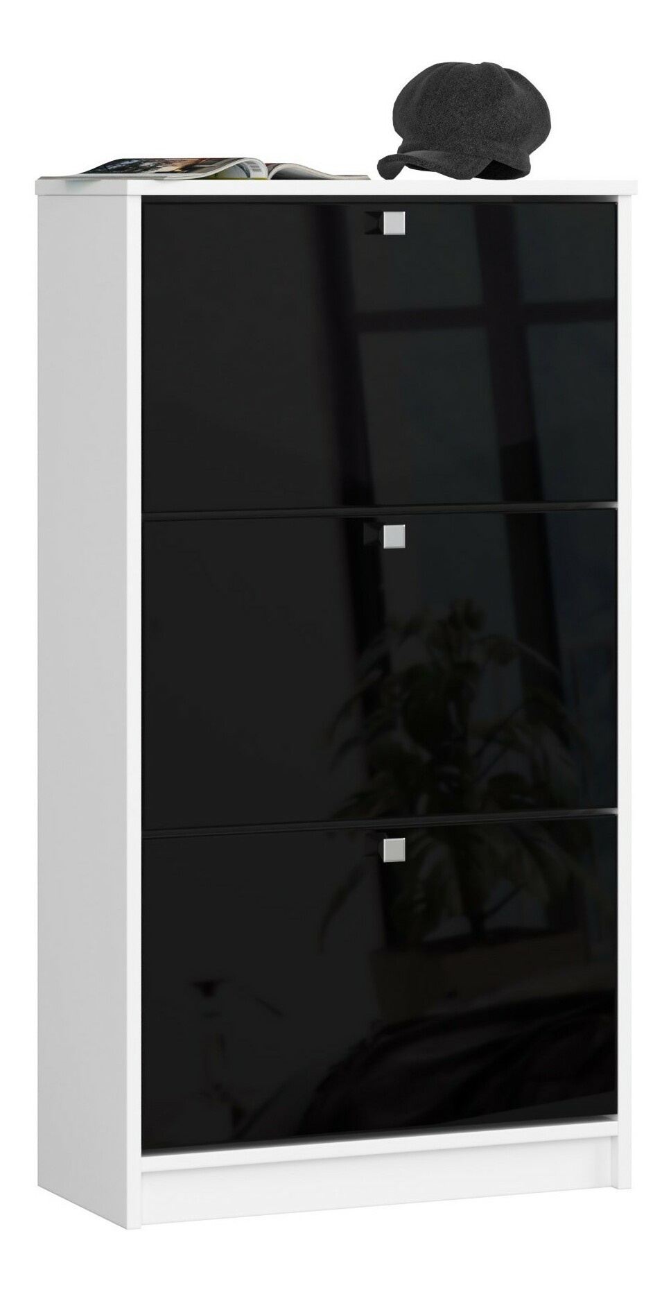 Cipőtároló Satori (fehér + fényes fekete)