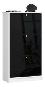 Ormarić za obuću Satori (bijela + crni sjaj)