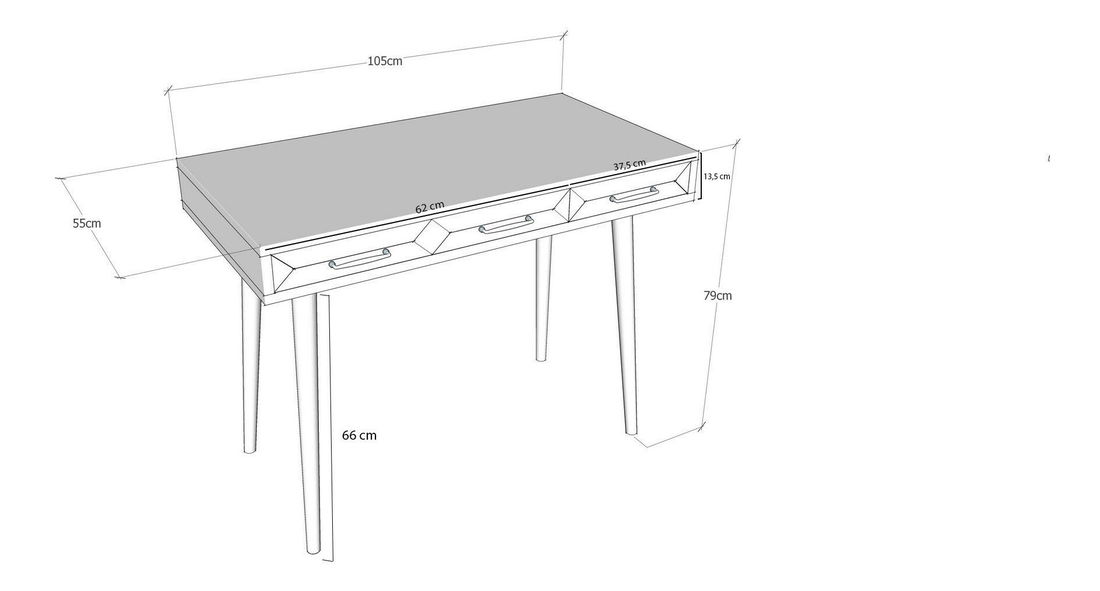Măsuță consolă Miri (Antracit + Stejar)