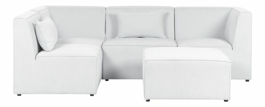 Rohová sedacia súprava s taburetkou Lemia (krém) (P)