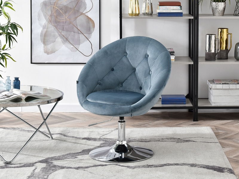 Fotelja Lush 3 (plava + krom)