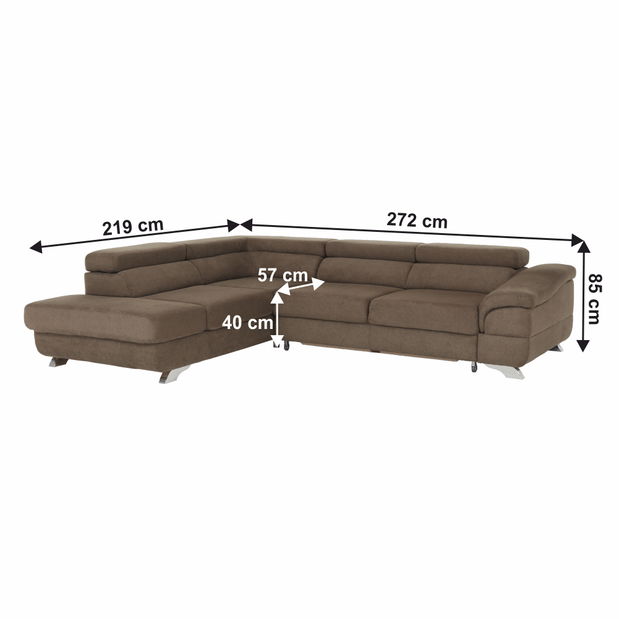 Rohová sedačka Lyng (hnedá) (L)