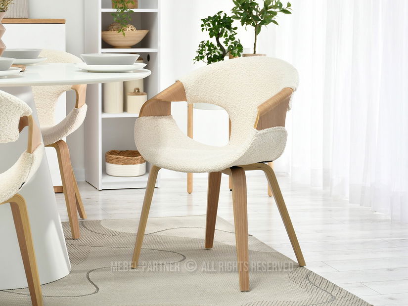 Scaun Kurt (stejar + crem)