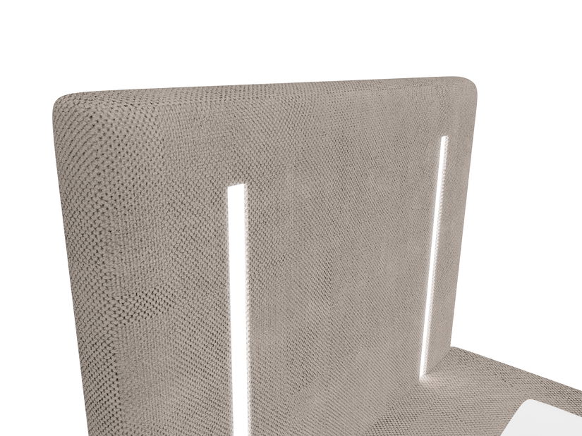 Jednolôžková posteľ 90 cm Ortega Bonell (hnedosivá) (s roštom, s úl. priestorom) (s LED osvetlením)