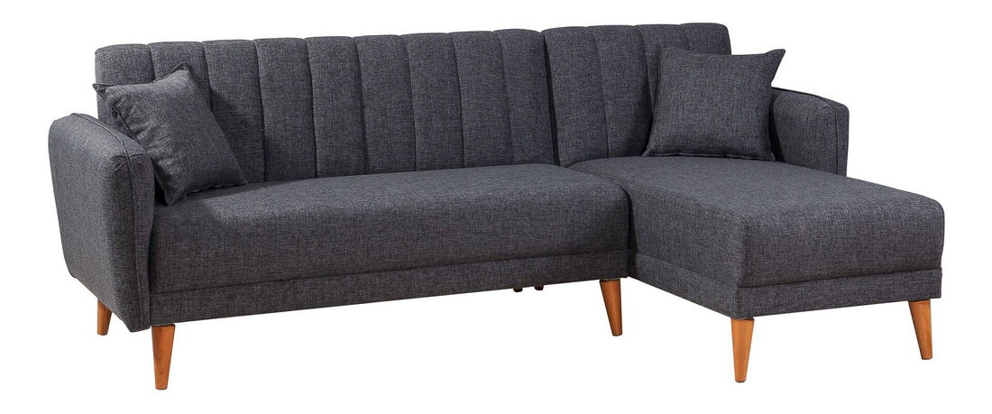 Sarok ülőgarnitúra Adrie (J) (sötétszürke)