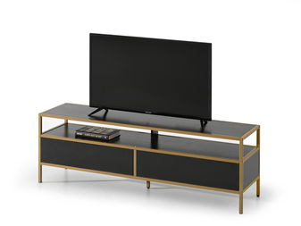 TV stolík/skrinka Soren Rtv (čierne drevo + zlatá)