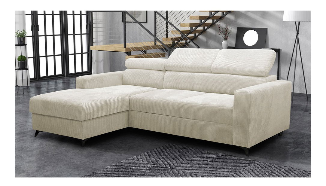 Rohová sedačka Laviosuna Premium (krémová) (s úl. priestorom) (L)