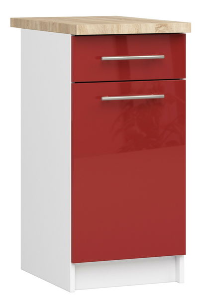 Dulap inferior de bucătărie Ozara SZ40 SZ1 (alb + roșu lucios)