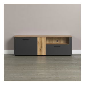 Masă TV Esferas (grafit + stejar evoke) 