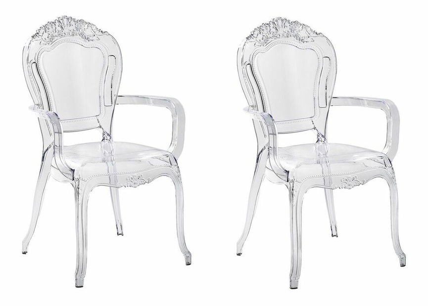 Set 2 ks. jedálenských stoličiek VITTON II (priehľadná)