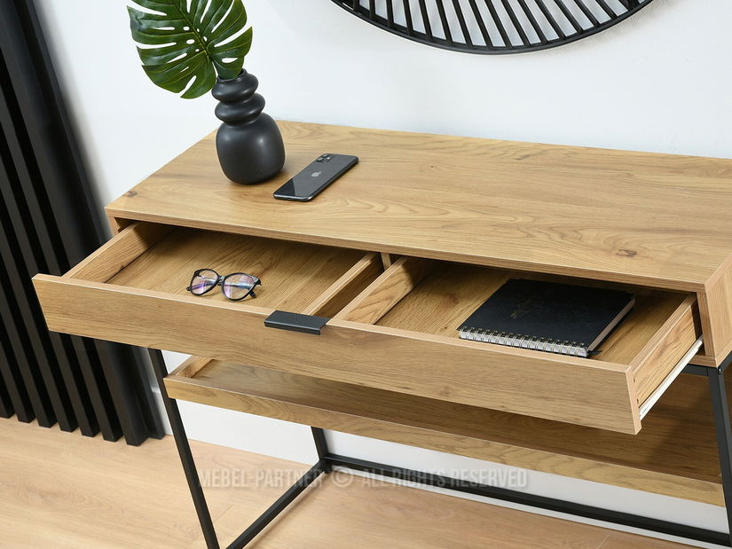 Konzolni stolić Norma Xl (hrast + crna)