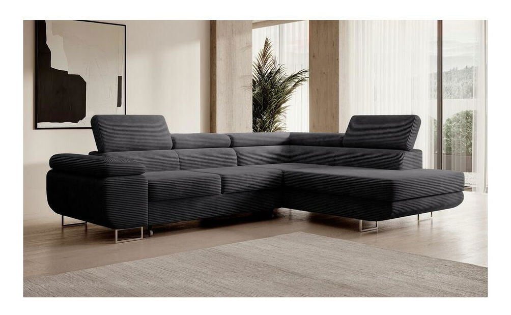 Colțar Stiletto (D) (gri închis + argintiu)