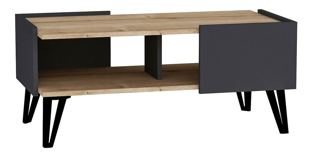 Măsuță de cafea Tilata (stejar zafir + antracit) 