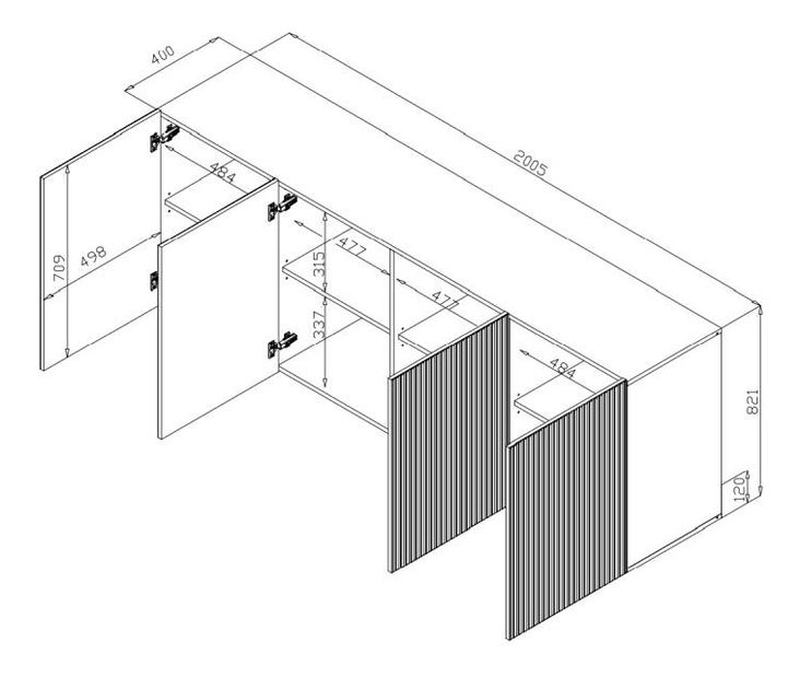 Comodă Pallea (Negru)