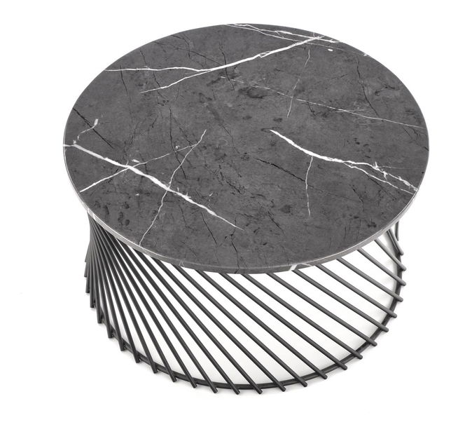 Dohányzóasztal Mawaro (szürke mramor + fekete)
