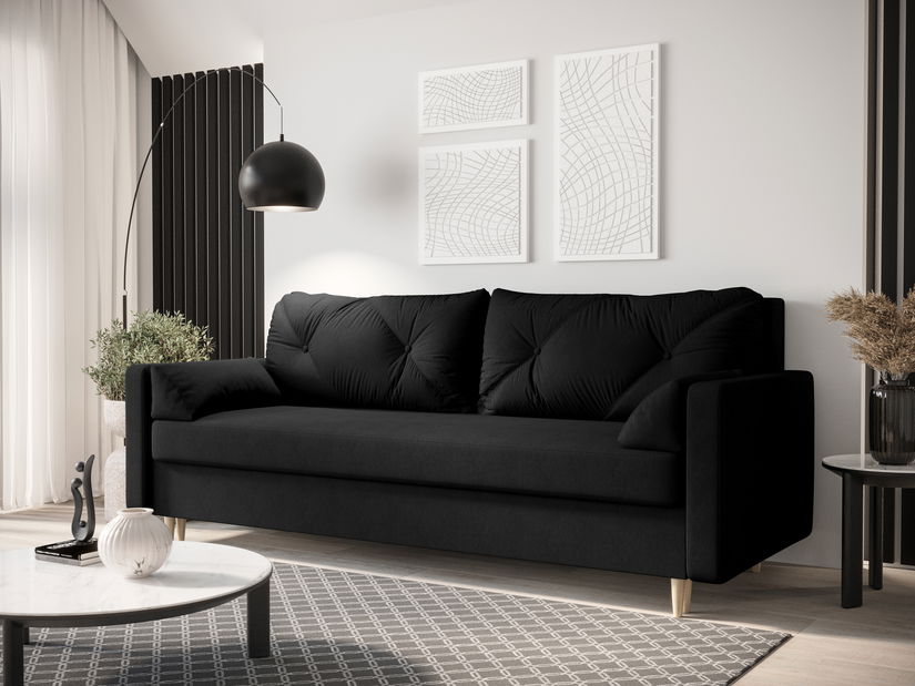 Pohovka dvojsedačka Aura (čierna)