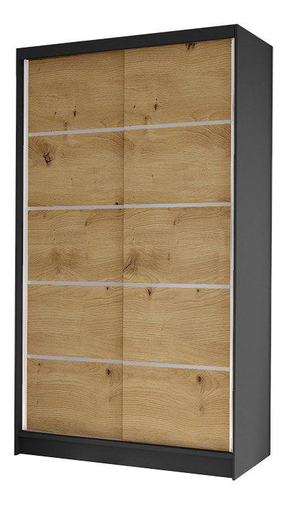 Ruhásszekrény Delana IV (fekete + artisan tölgy)