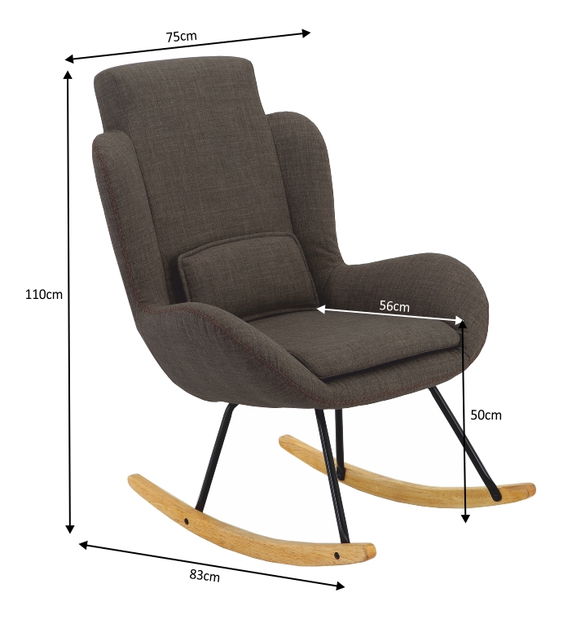 Relaxačné hojdacie kreslo Harper (hnedá) *bazár