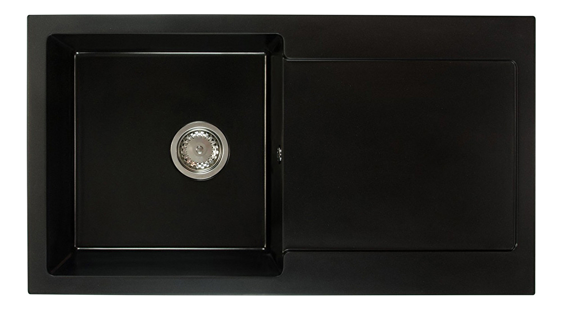 Chiuvetă de bucătărie Adaxa (negru) (cu 3 orificii pentru robinet) (D)