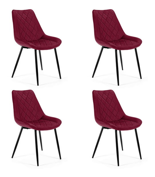 Scaun de sufragerie Sariel II (burgund) (4buc)