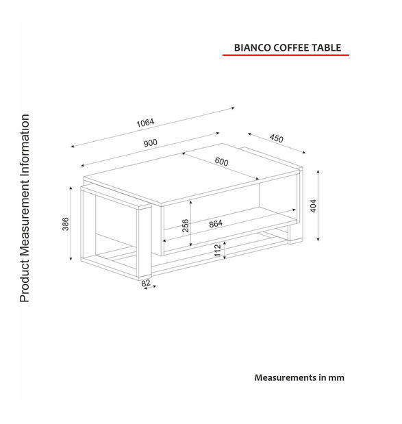 Masă de cafea Biano (Alb + Auriu)