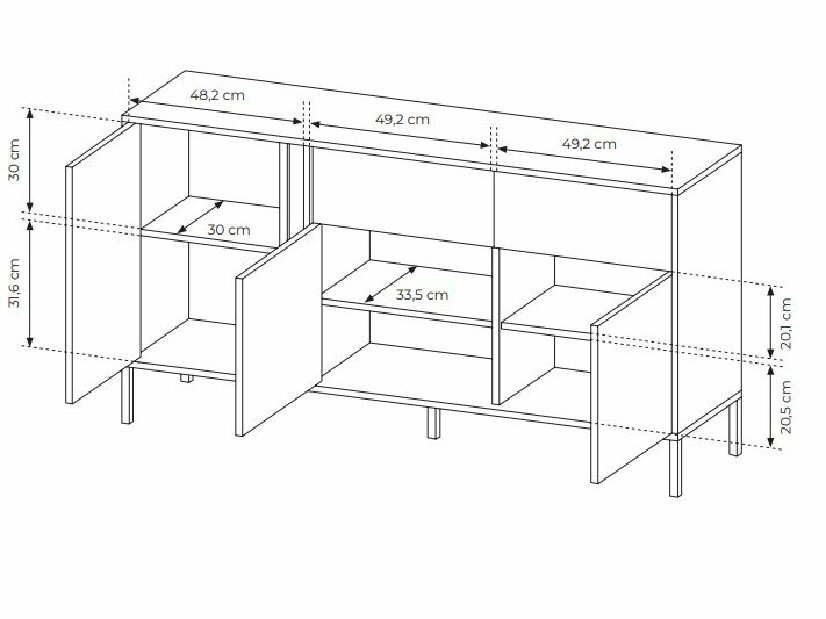 Komoda Danton 3D2S (bež)