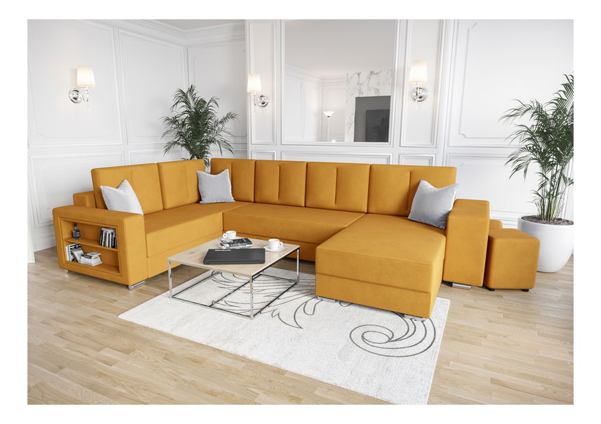 Rohová sedacia súprava Kin (žltá) (L)
