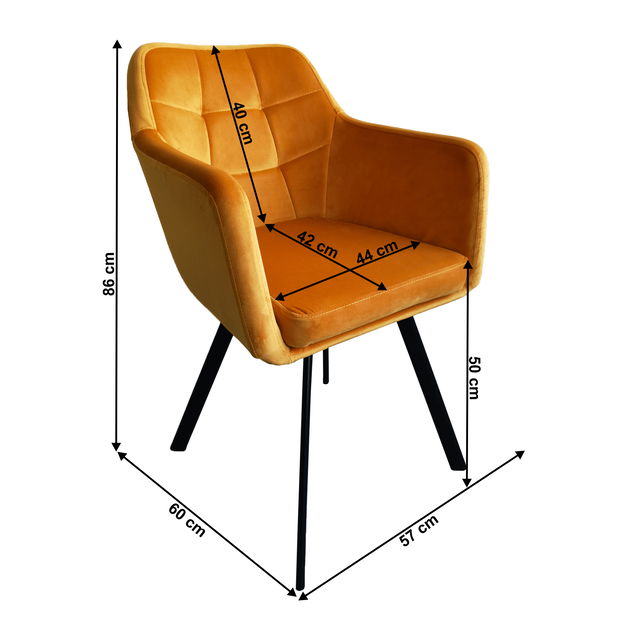 Jedálenská stolička Zevas (horčicová + čierna)